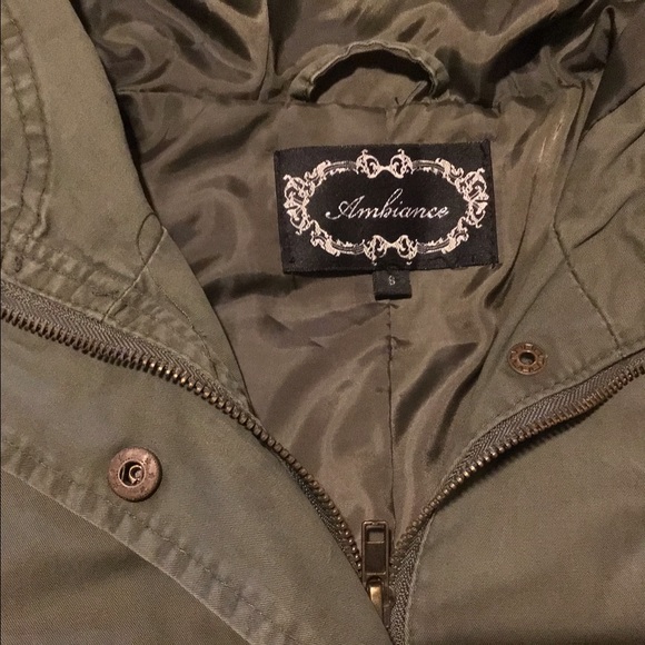 Ambiance Hooded Utility/Army Jacket - Picture 3 of 6